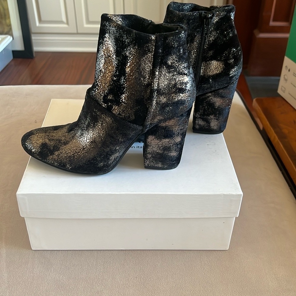 Black and Gold Ankle Boots